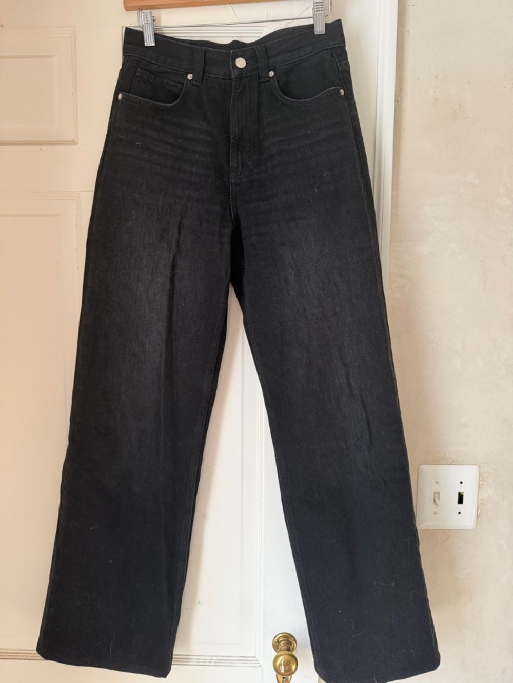 Massimo Dutti Black Wide leg Jeans